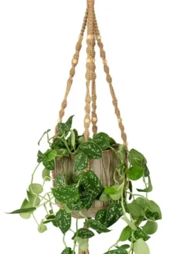 TS Collection Macrame Bloempothanger - Bruin